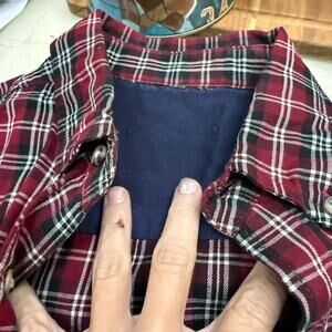 Stafford Red and Green Plaid Button Down Shirt
